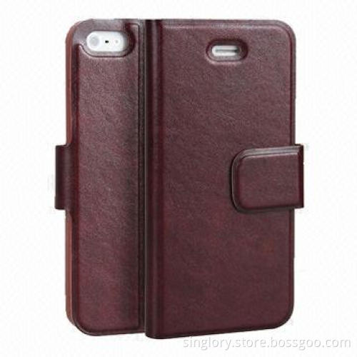 Leather Case for iPhone 5S, with Belt, Standing, OEM and ODM Orders Welcomed